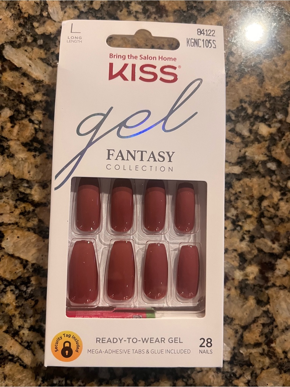 Kiss Gel Fantasy Ready-to-Wear Gel Nails - Brick Red